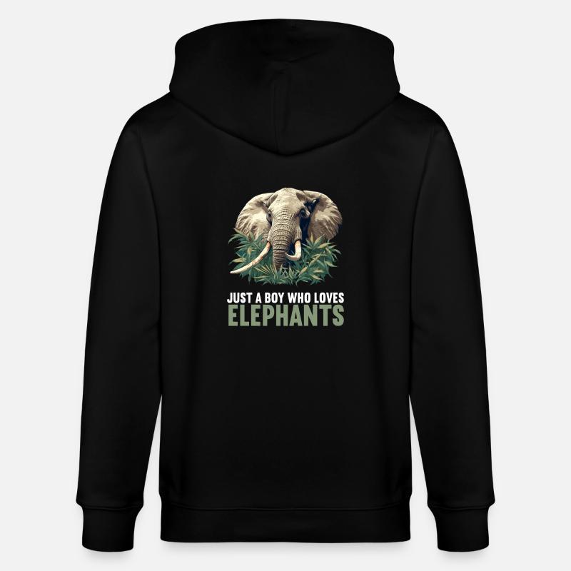 Elefanten Elefant - Stanley/Stella Unisex Bio-Kapuzenjacke CULTIVATOR  - Schwarz