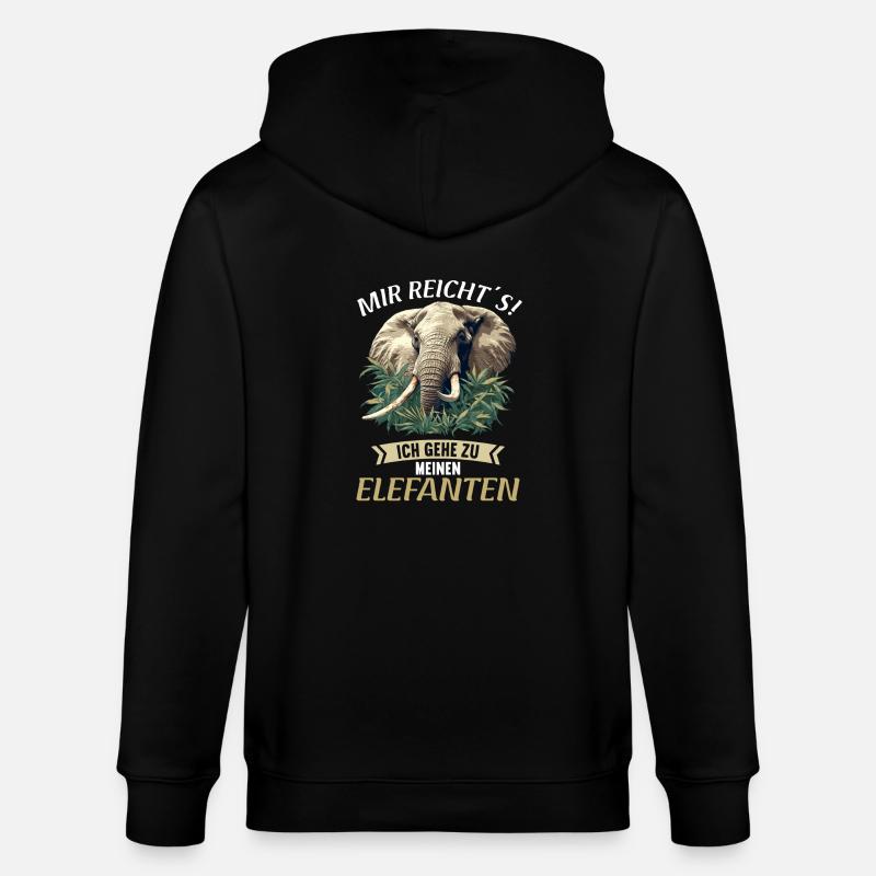 Elefanten Elefant - Stanley/Stella Unisex Bio-Kapuzenjacke CULTIVATOR  - Schwarz