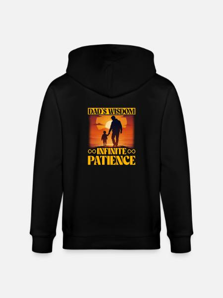 Dad's Wisdom Infinite Patience - Stanley/Stella CULTIVATOR  Unisex Organic Hooded Jacket - black