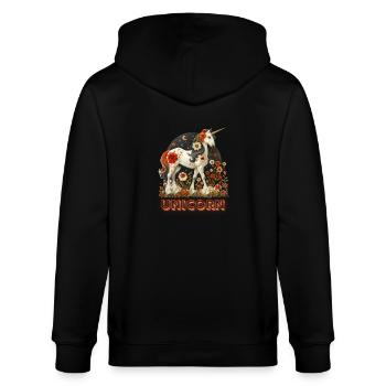 Einhorn - Stanley/Stella Unisex Bio-Kapuzenjacke CULTIVATOR  - Schwarz - Hinten - Anna (173cm)