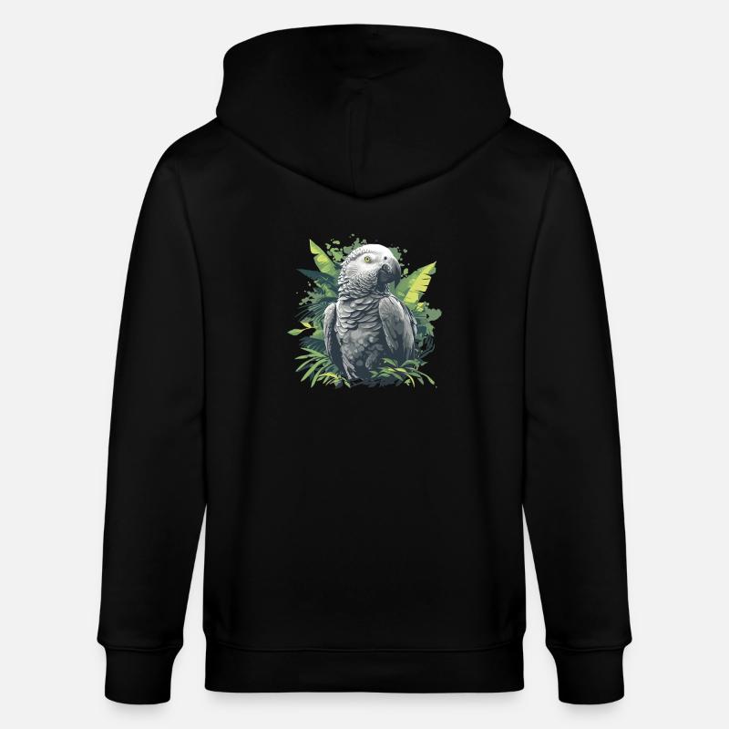 Perroquets gris d’Afrique - Veste à capuche bio CULTIVATOR Stanley/Stella Unisexe - noir