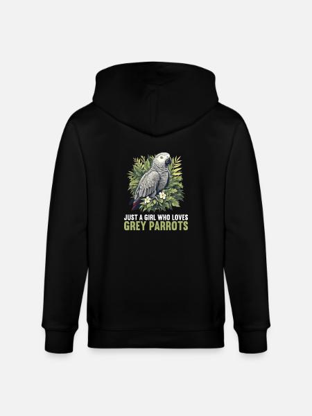 African grey parrots - Stanley/Stella CULTIVATOR  Unisex Organic Hooded Jacket - black