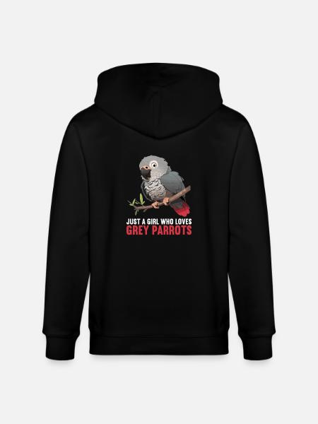 African grey parrots - Stanley/Stella CULTIVATOR Unisex Organic Hooded Jacket - black