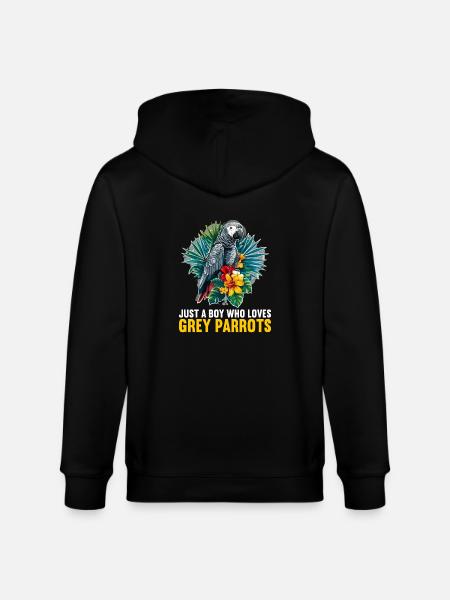 African grey parrots - Stanley/Stella CULTIVATOR  Unisex Organic Hooded Jacket - black