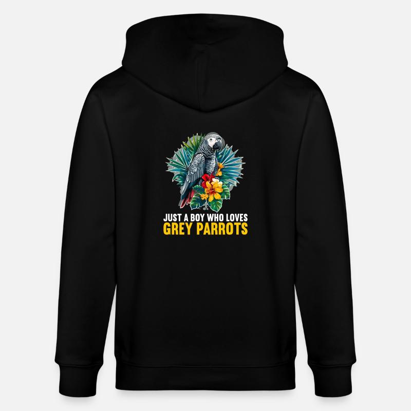 Perroquets gris d’Afrique - Veste à capuche bio CULTIVATOR Stanley/Stella Unisexe - noir