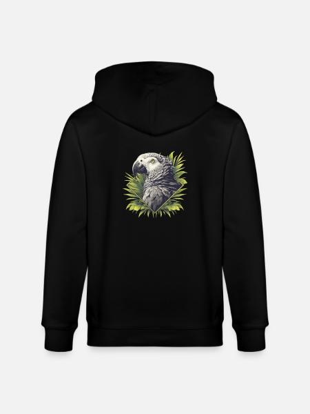 African grey parrots - Stanley/Stella CULTIVATOR Unisex Organic Hooded Jacket - black