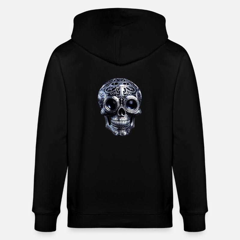 Weltraum-Schädel - Stanley/Stella Unisex Bio-Kapuzenjacke CULTIVATOR  - Schwarz
