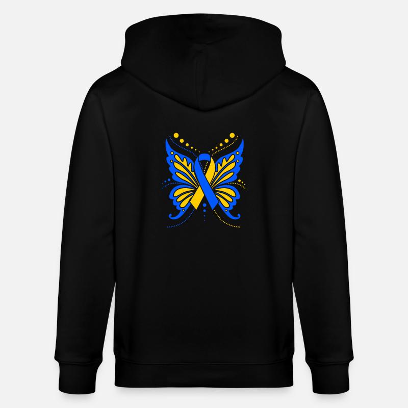 Papillon trisomique - Veste à capuche bio CULTIVATOR Stanley/Stella Unisexe - noir
