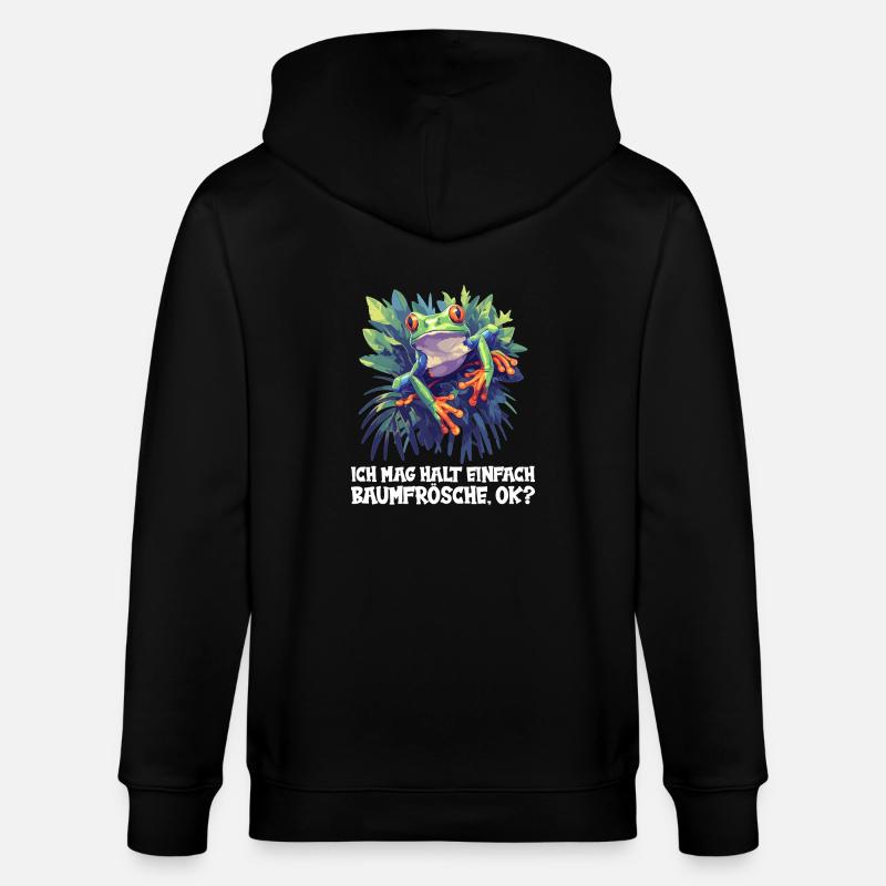 Tree Frog Baumfrösche Baumfrosch - Stanley/Stella Unisex Bio-Kapuzenjacke CULTIVATOR  - Schwarz