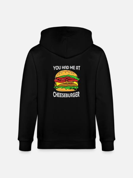 Cheeseburger Burger - Stanley/Stella CULTIVATOR  Unisex Organic Hooded Jacket - black