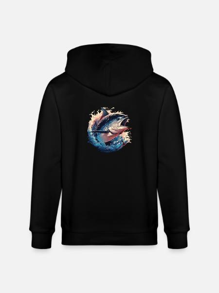 Tuna Thunfische Thunfisch - Stanley/Stella CULTIVATOR  Unisex Organic Hooded Jacket - black