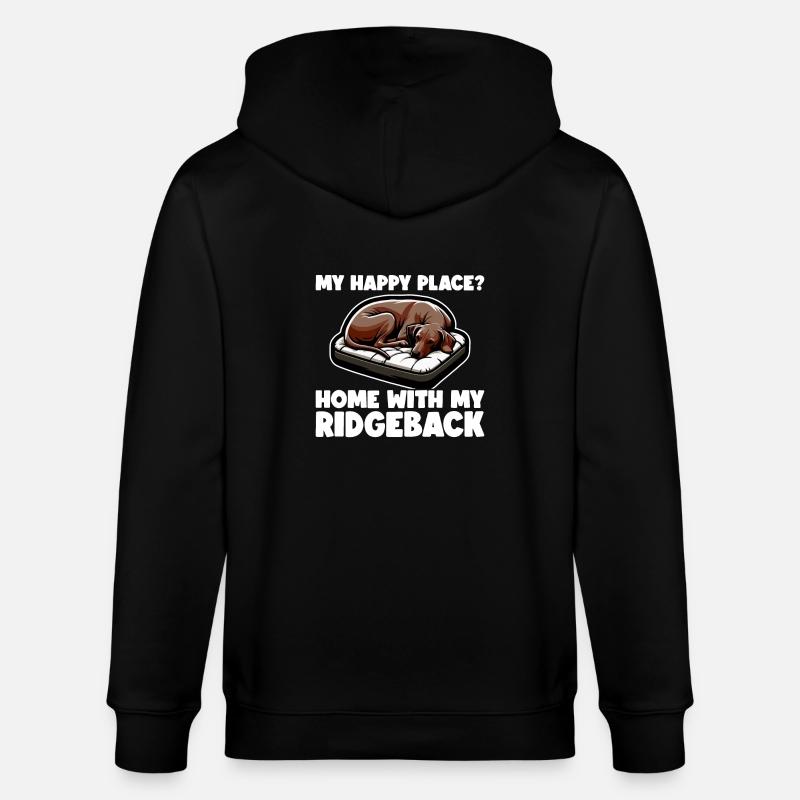 Rhodesian Ridgeback Happy Rhodesian Ridgebacks - Stanley/Stella Unisex Bio-Kapuzenjacke CULTIVATOR - Schwarz