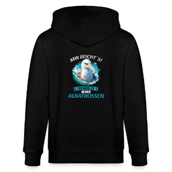Albatross Albatrosse Albatros - Stanley/Stella Unisex Bio-Kapuzenjacke CULTIVATOR  - Schwarz - Hinten - Anna (173cm)