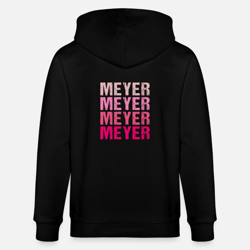 Meyer Familienname Team Retro Geschenkidee - Stanley/Stella Unisex Bio-Kapuzenjacke CULTIVATOR - Schwarz
