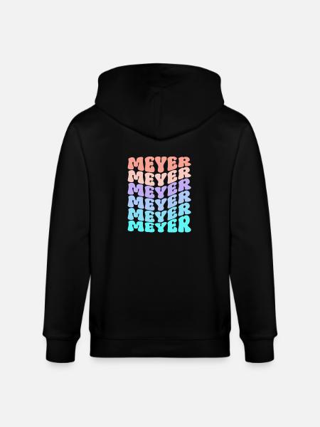 Meyer Retro Family Surname Gift - Stanley/Stella CULTIVATOR  Unisex Organic Hooded Jacket - black