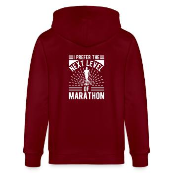 Conception de coureur de cross-country - XC Coach - Course à pied - Veste à capuche bio CULTIVATOR Stanley/Stella Unisexe - bordeaux - Dos - Anna (173cm)