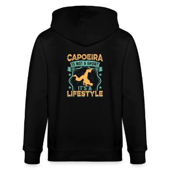 La capoeira, ce n’est pas un sport, c’est un mode de vie - Veste à capuche bio CULTIVATOR Stanley/Stella Unisexe - noir - Dos - Anna (173cm)