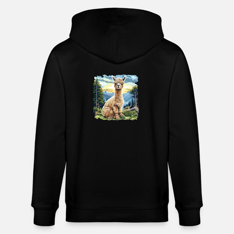 Alpaca Alpacas Alpaca - Stanley/Stella CULTIVATOR  Unisex Organic Hooded Jacket - black