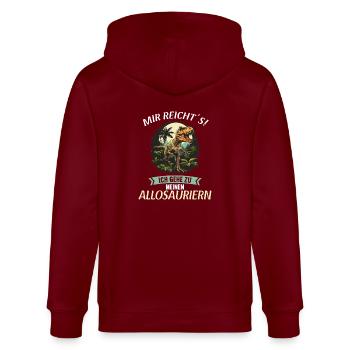 Allosaurier Allosaurus - Stanley/Stella Unisex Bio-Kapuzenjacke CULTIVATOR  - Burgunderrot - Hinten - Anna (173cm)