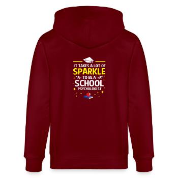 Schulpsychologe Psychologe Psychotherapeut - Stanley/Stella Unisex Bio-Kapuzenjacke CULTIVATOR  - Burgunderrot - Hinten - Anna (173cm)