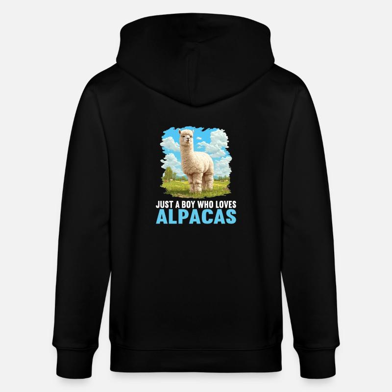 Alpaca Alpacas Alpaca - Stanley/Stella CULTIVATOR Unisex Organic Hooded Jacket - black
