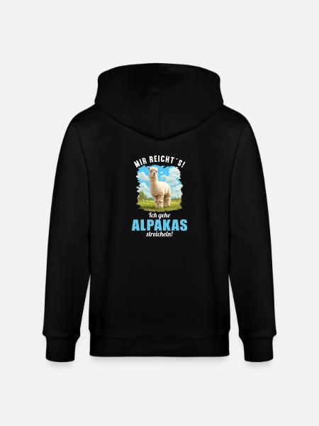 Alpaca Alpacas Alpaca - Stanley/Stella CULTIVATOR Unisex Organic Hooded Jacket - black