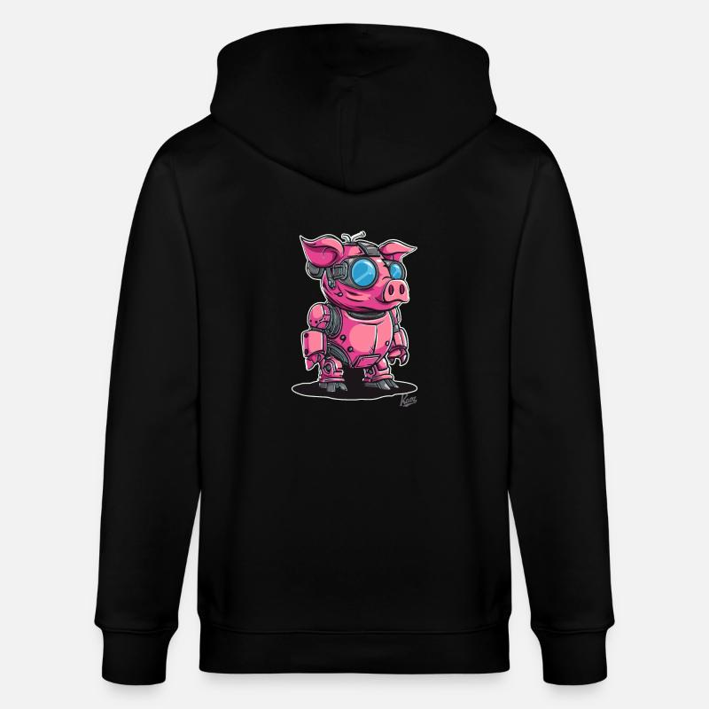 Cyber Cyborg Robot Cochon - Veste à capuche bio CULTIVATOR Stanley/Stella Unisexe - noir