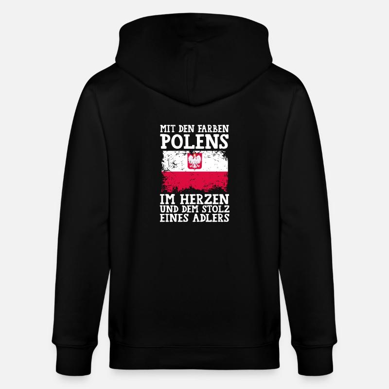 Pole Polnisch Polen - Stanley/Stella Unisex Bio-Kapuzenjacke CULTIVATOR - Schwarz