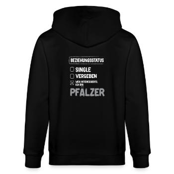 Pfälzer Beziehungsstatus Pfälzer Pfalz Weinfest - Stanley/Stella Unisex Bio-Kapuzenjacke CULTIVATOR  - Schwarz - Hinten - Anna (173cm)