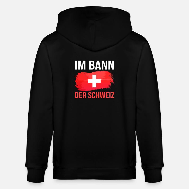 Schweizer Schweiz - Stanley/Stella Unisex Bio-Kapuzenjacke CULTIVATOR - Schwarz
