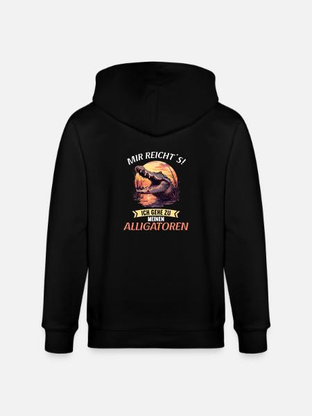 Alligatoren Alligator - Stanley/Stella CULTIVATOR  Unisex Organic Hooded Jacket - black