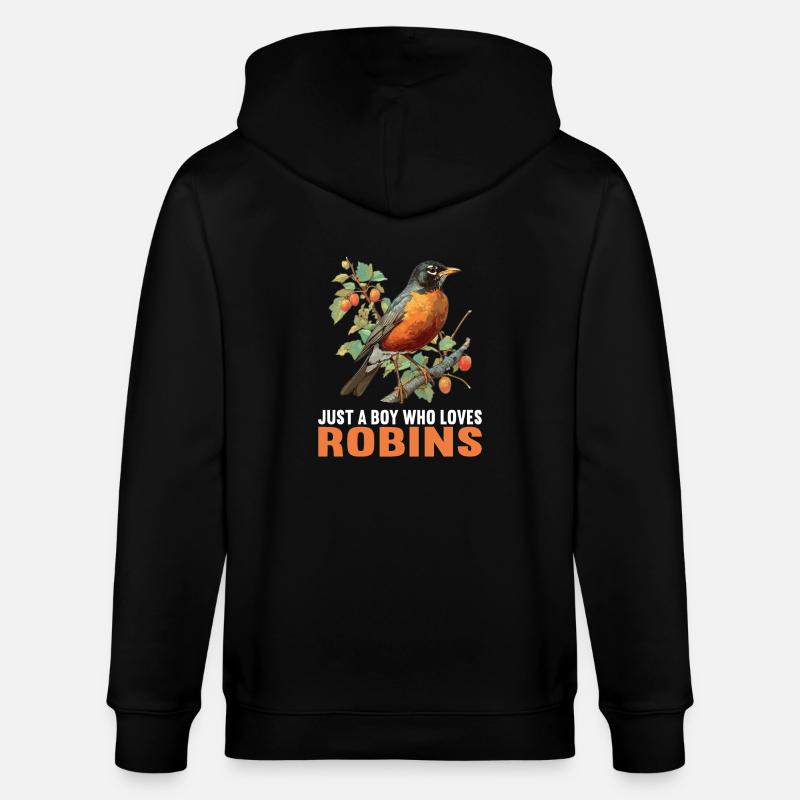Robin Rotkehlchen - Stanley/Stella Unisex Bio-Kapuzenjacke CULTIVATOR  - Schwarz