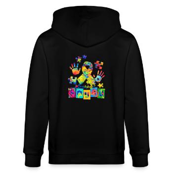 Autisme Super-héros Soignant Puzzle Enfants Anormaux - Veste à capuche bio CULTIVATOR Stanley/Stella Unisexe - noir - Dos - Anna (173cm)