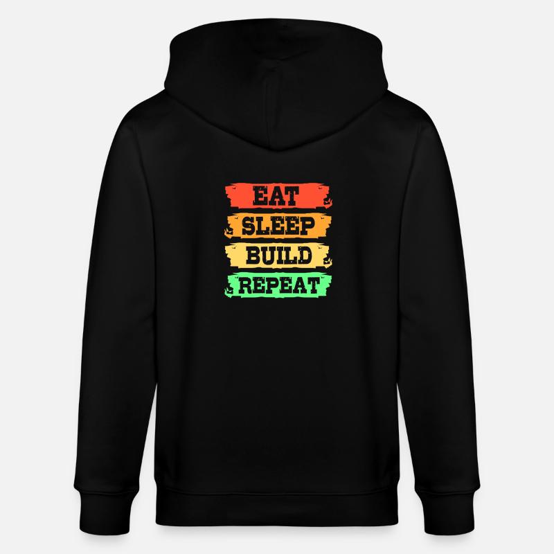 Construction worker construction site - Stanley/Stella CULTIVATOR  Unisex Organic Hooded Jacket - black