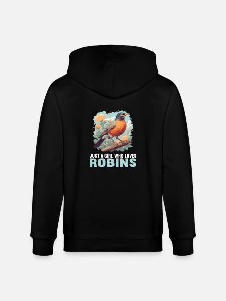 Robin Rotkehlchen - Stanley/Stella CULTIVATOR Unisex Organic Hooded Jacket - black