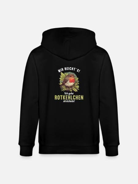 Robin Rotkehlchen - Stanley/Stella Unisex Bio-Kapuzenjacke CULTIVATOR - Schwarz