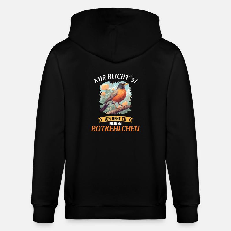 Robin Rotkehlchen - Stanley/Stella Unisex Bio-Kapuzenjacke CULTIVATOR  - Schwarz