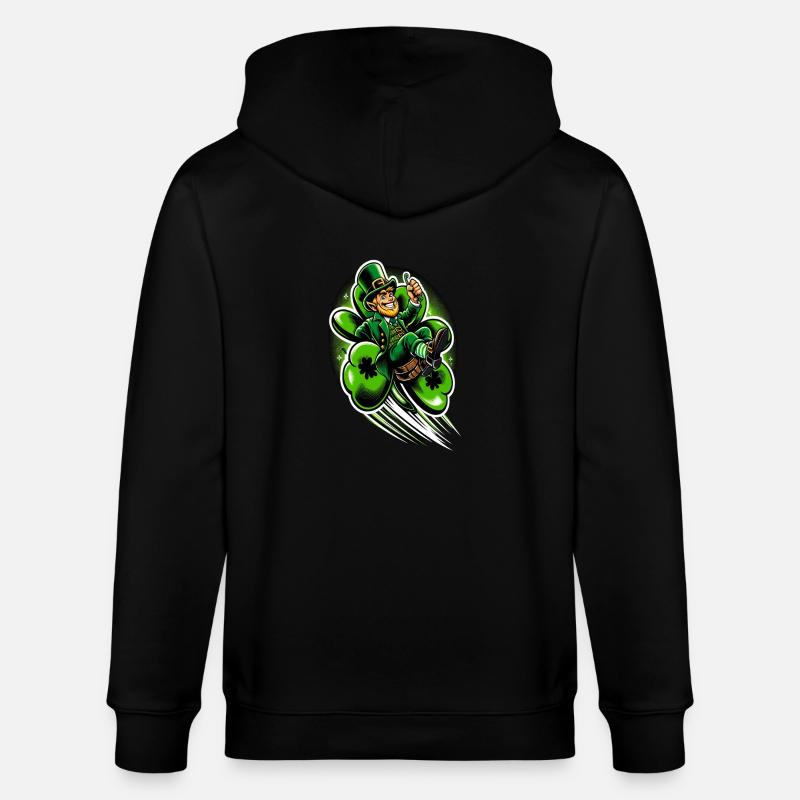 Leprechaun volant (Leprechaun irlandais) - Veste à capuche bio CULTIVATOR Stanley/Stella Unisexe - noir