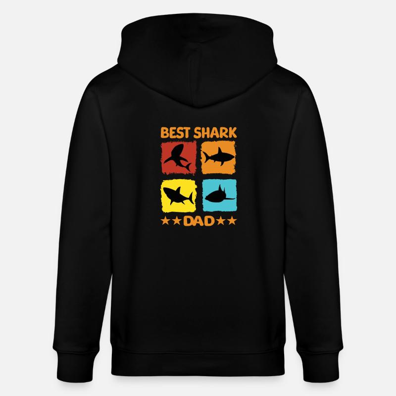 Meilleur papa requin - Veste à capuche bio CULTIVATOR Stanley/Stella Unisexe - noir