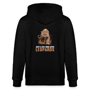 Leoparden Leopard - Stanley/Stella CULTIVATOR  Unisex Organic Hooded Jacket - black - Back - Anna (173cm)