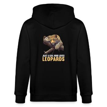 Leoparden Leopard - Stanley/Stella CULTIVATOR  Unisex Organic Hooded Jacket - black - Back - Anna (173cm)