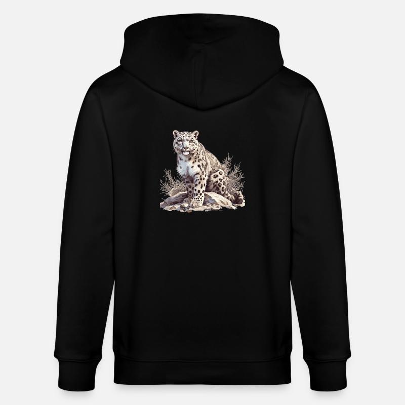 Léopard des neiges Schneeleoparden Schneeleopard - Veste à capuche bio CULTIVATOR Stanley/Stella Unisexe - noir