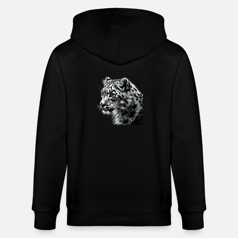 Léopard des neiges Schneeleoparden Schneeleopard - Veste à capuche bio CULTIVATOR Stanley/Stella Unisexe - noir