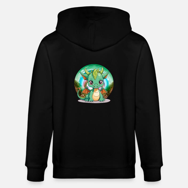 Drache Kinder Drachen Kind - Stanley/Stella Unisex Bio-Kapuzenjacke CULTIVATOR  - Schwarz