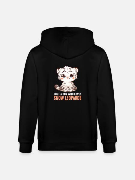 Snow Leopard Schneeleoparden Schneeleopard - Stanley/Stella CULTIVATOR  Unisex Organic Hooded Jacket - black