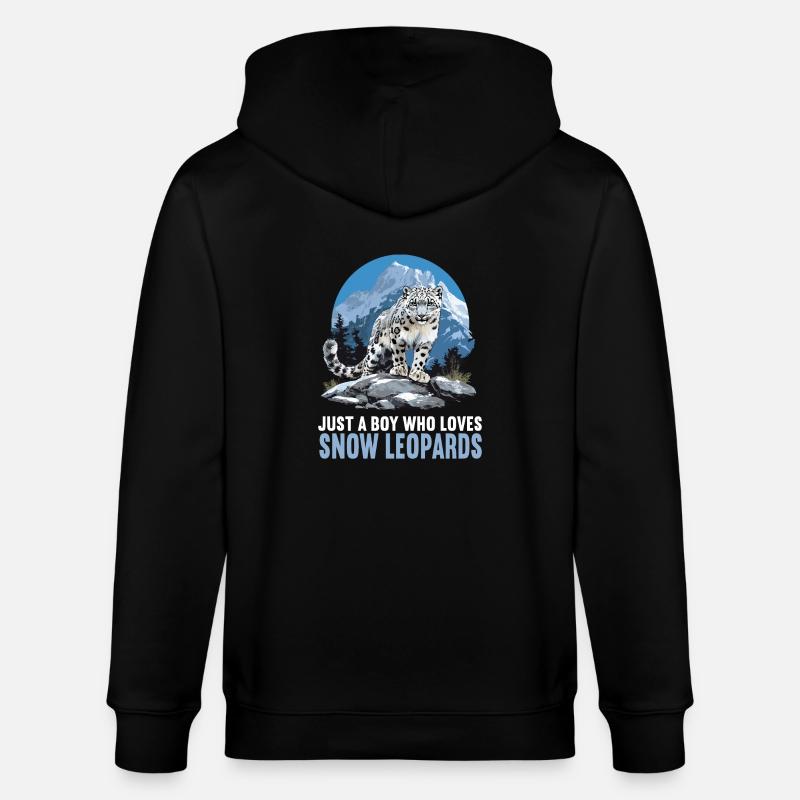 Léopard des neiges Schneeleoparden Schneeleopard - Veste à capuche bio CULTIVATOR Stanley/Stella Unisexe - noir
