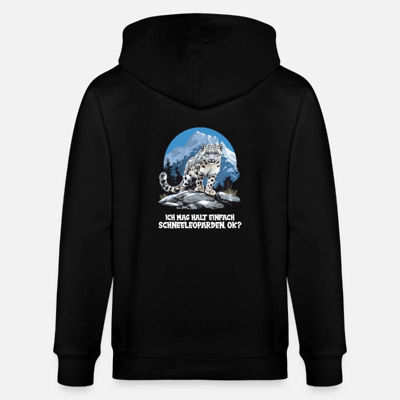 Léopard des neiges Schneeleoparden Schneeleopard - Veste à capuche bio CULTIVATOR Stanley/Stella Unisexe - noir