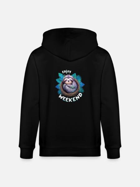 ENJOY WEEKEND - Stanley/Stella CULTIVATOR Unisex Organic Hooded Jacket - black