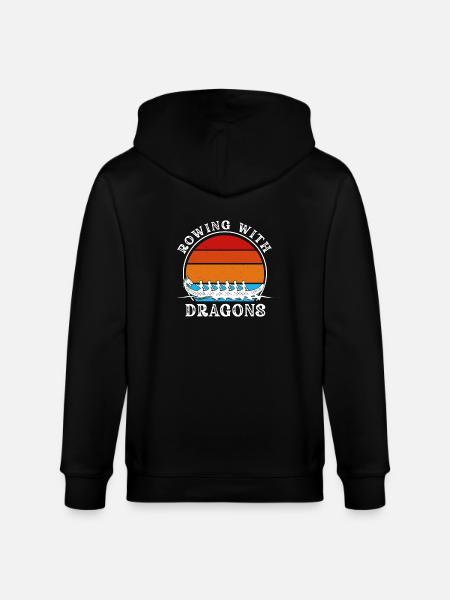 Rowing With Dragons Dragonboat - Stanley/Stella CULTIVATOR  Unisex Organic Hooded Jacket - black