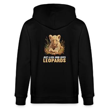 Leoparden Leopard - Stanley/Stella CULTIVATOR  Unisex Organic Hooded Jacket - black - Back - Anna (173cm)